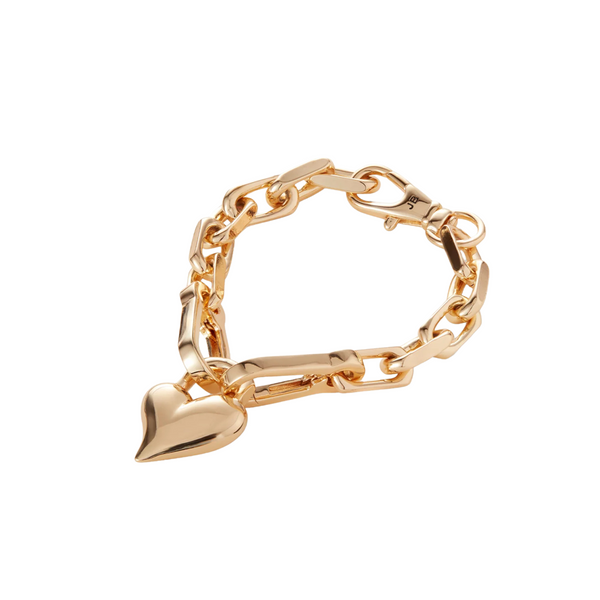 Padlock Heart Chain Bracelet Gold - Jenny Bird