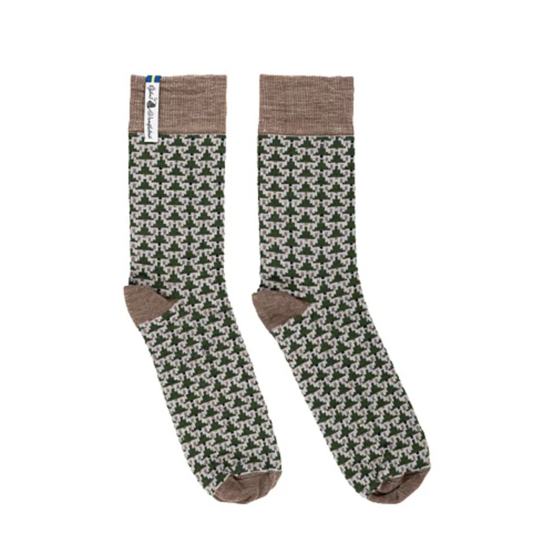 High Ankle Merino Socks, Skogen Pattern, Ojbro Vantfabrik