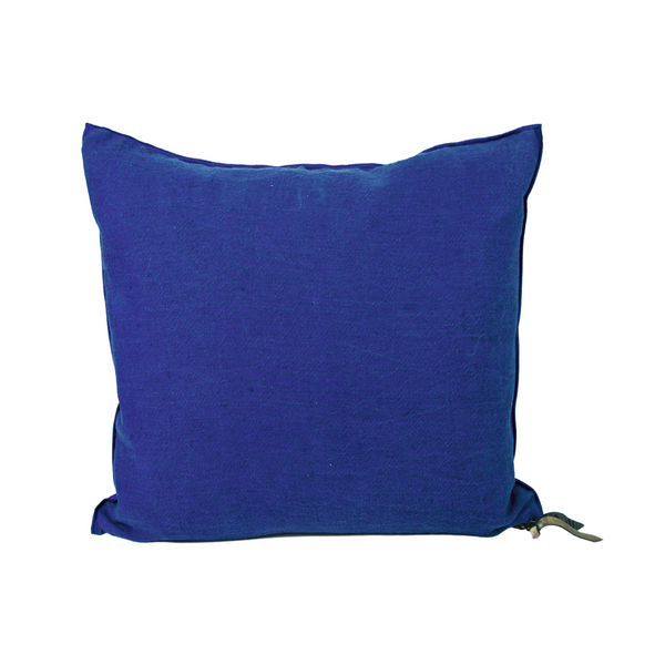 Crumpled Washed Linen Pillow - 26x26" - Cobalt/Indigo