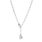 Puffy Heart Necklace Silver - Jenny Bird
