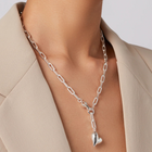Puffy Heart Necklace Silver - Jenny Bird