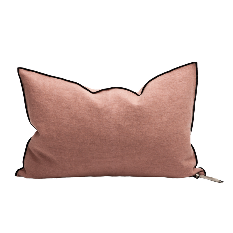 Stone Washed Linen Pillow - 16x24" - Bois De Rose