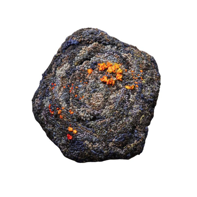 Deborah Farquharson - Sitting Stone - Orange Lichen