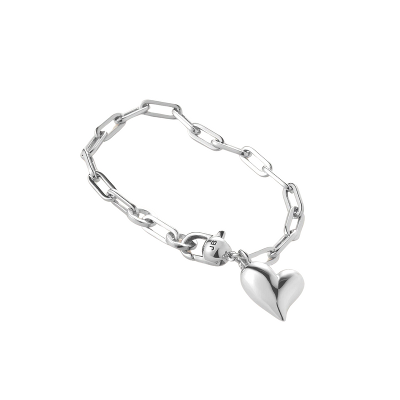 Puffy Heart Bracelet Silver - Jenny Bird