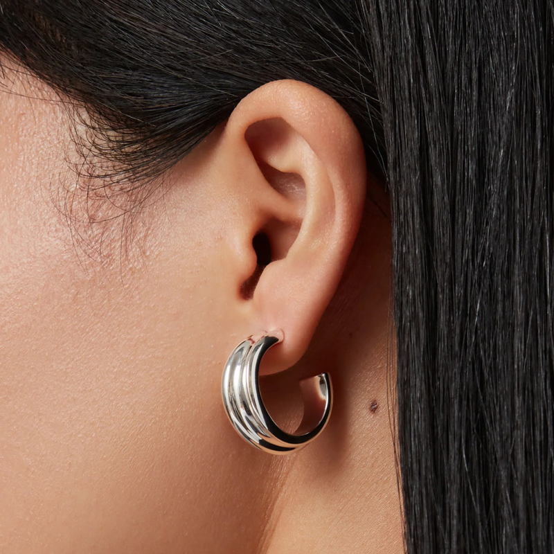 Lennon Hoops Silver- Jenny Bird
