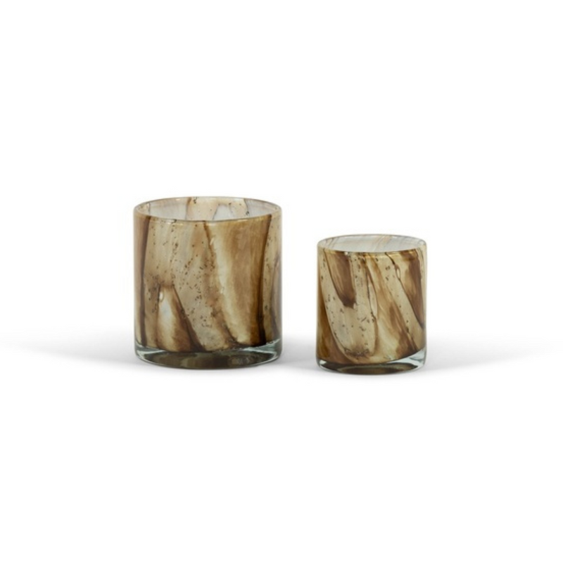 Cylindrical Votive Candle Holder - Brown