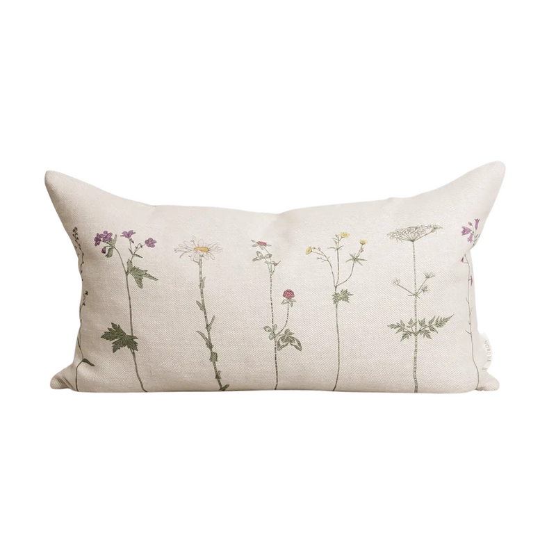 SommarBlomster - LinKalk Linen Cushion - 16"x26"