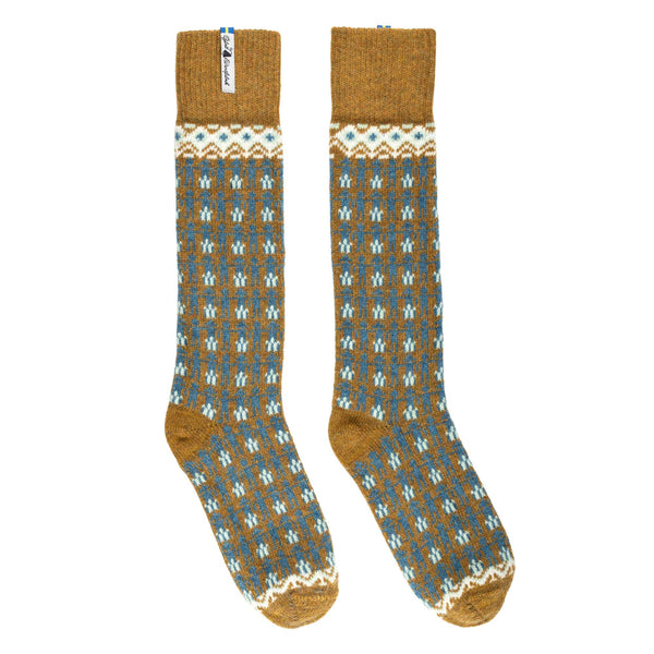 Below Knee Wool Socks, Koren Pattern, Ojbro Vantfabrik
