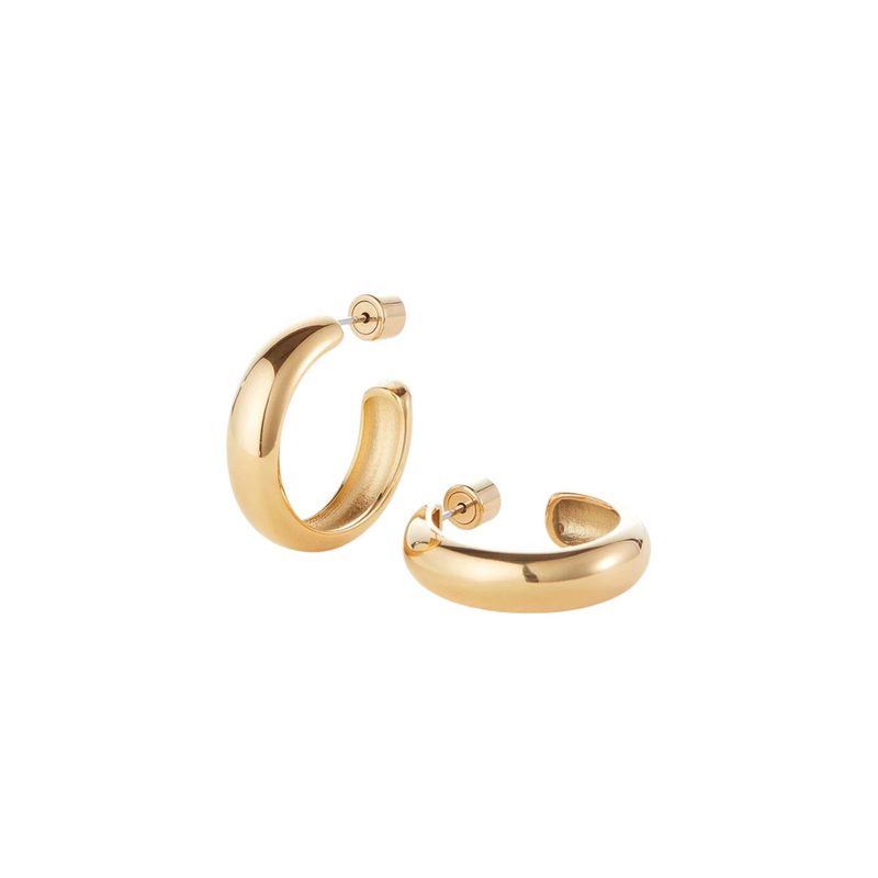 Staple Hoop Earrings Medium Gold - Jenny Bird