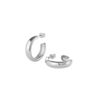 Staple Hoop Earrings Medium Silver - Jenny Bird