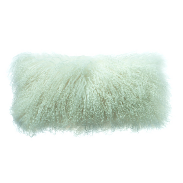Tibetan Goat Pillow - 10x20" - White