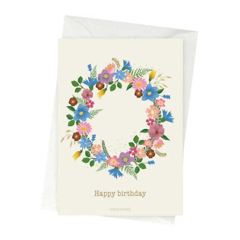 Happy Birthday Flower Circle  - Greeting Card