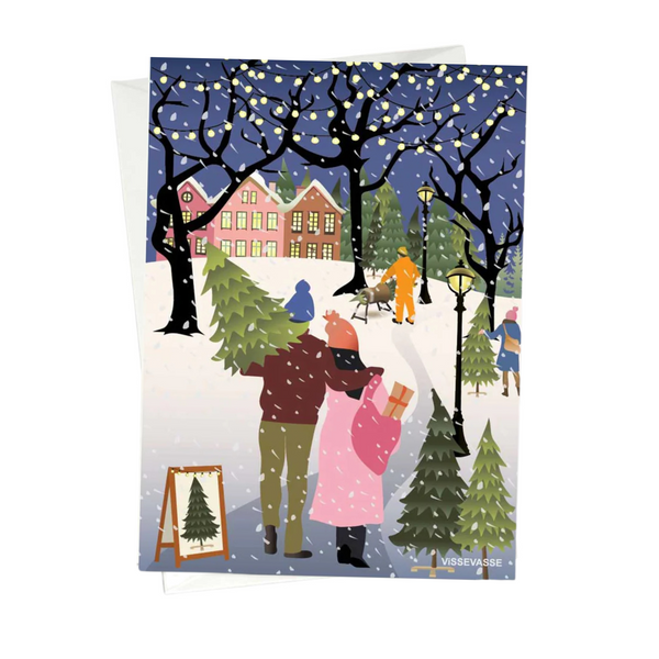 Bringing Home the Tree - Greeting Card