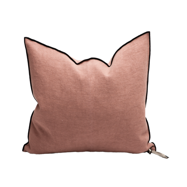 Stone Washed Linen Pillow - 26x26" - Bois De Rose