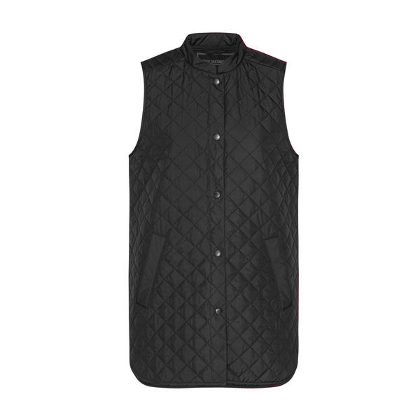 Short Quilt Vest - Black