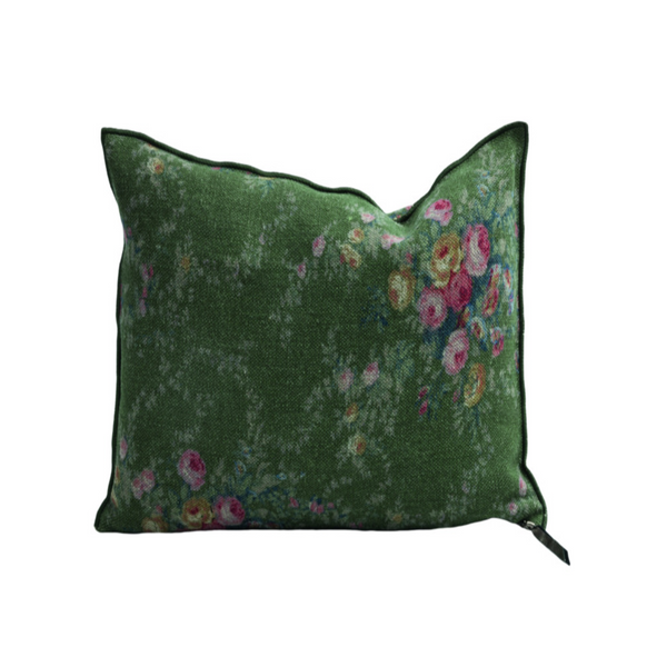 Printed Wabi Sabi Linen Pillow - 20x20" - Pompadour Laurier
