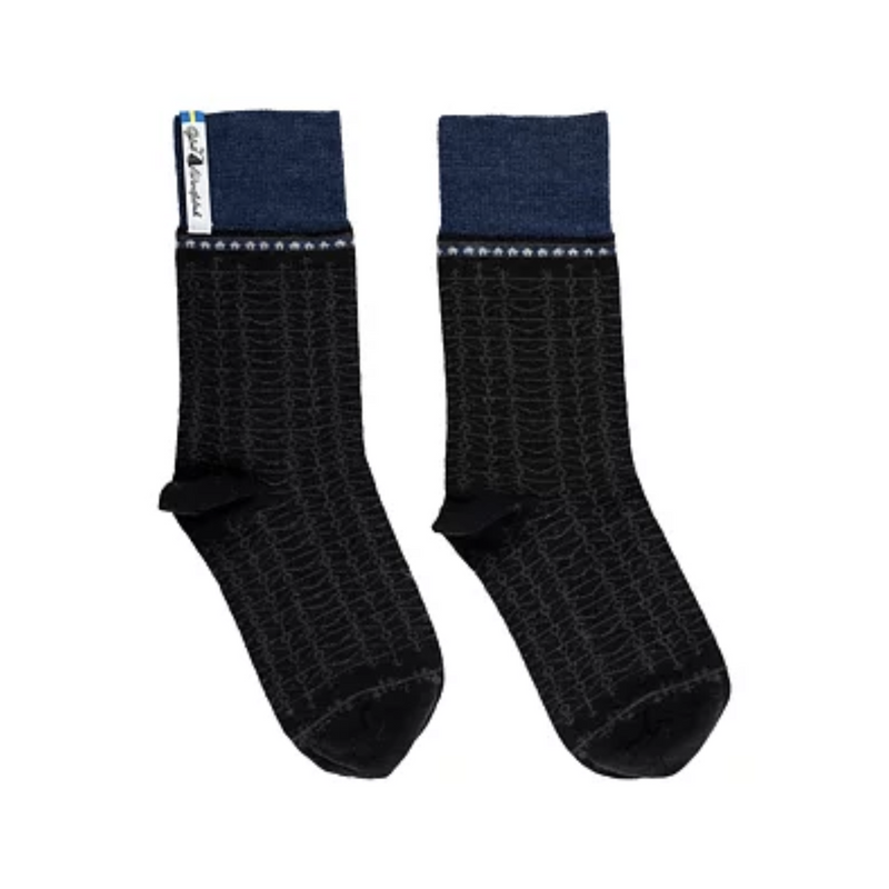 High Ankle Merino Socks, Eksharad Pattern, Ojbro Vantfabrik – Lagom 142
