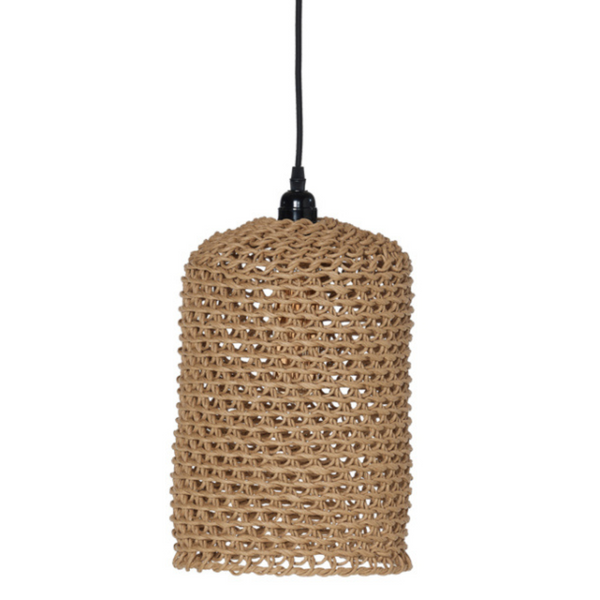 Woven Paper Hanging Lamp Shade, Cylindrical