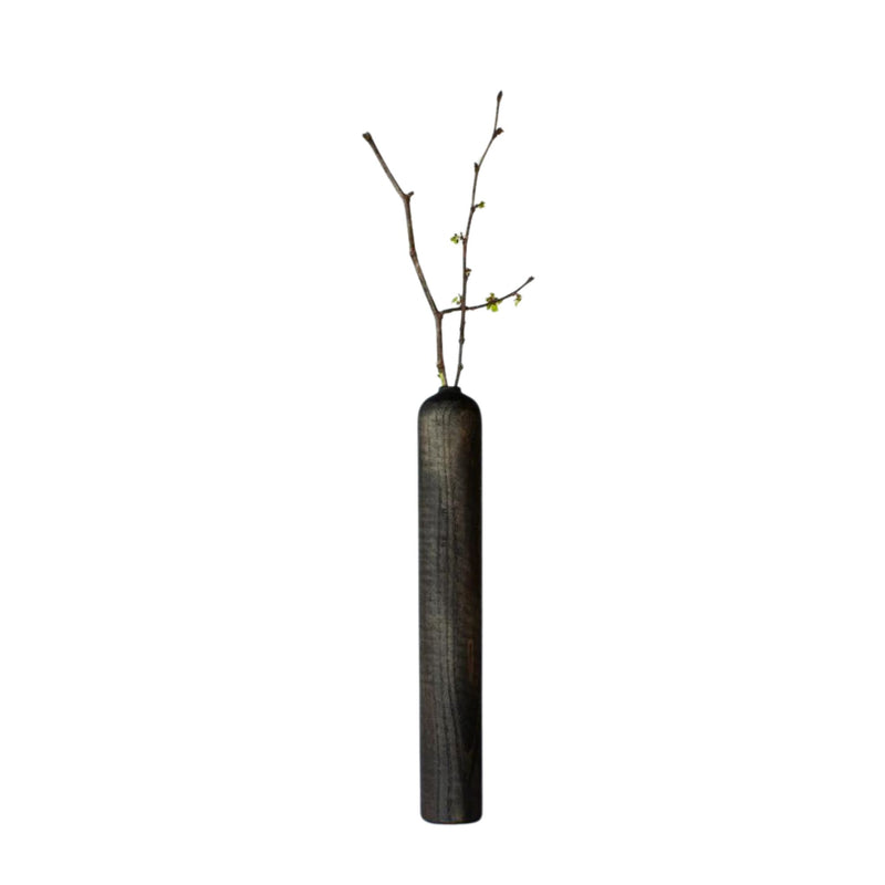 Black Wooden Flower Vases