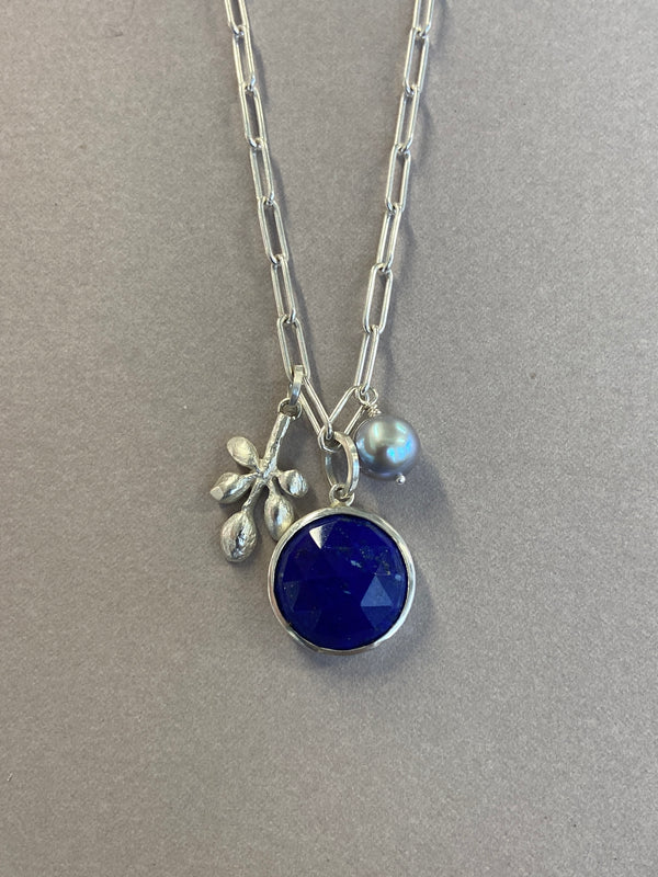 Andrea Mueller -  Rose cut Lapis Lazuli Charm - Pendant