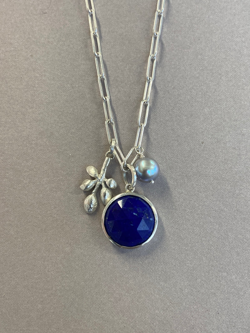 Andrea Mueller -  Rose cut Lapis Lazuli Charm - Pendant