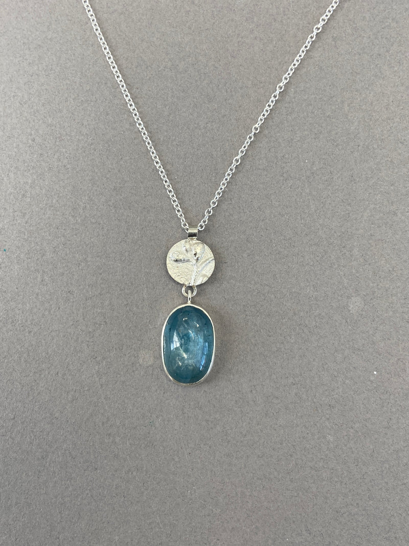 Andrea Mueller -  Round Floral Relief with Kyanite - Necklace
