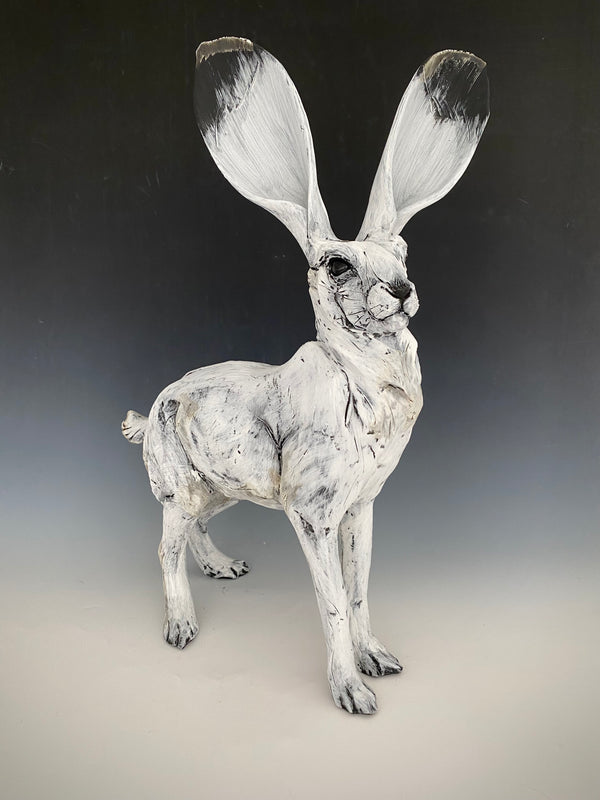 Mary Philpott - Standing Hare Alert - 20"x24"x11"
