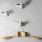 Modern Bird Wall Hook - Set of 3 - White