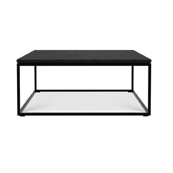 Oak Thin Black Coffee Table