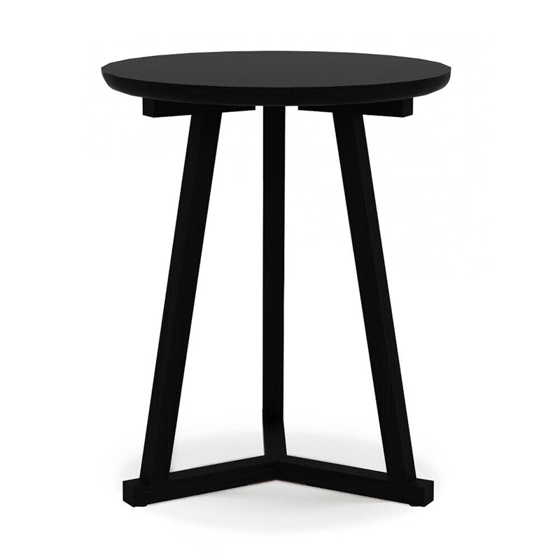 Oak Tripod Black Side Table