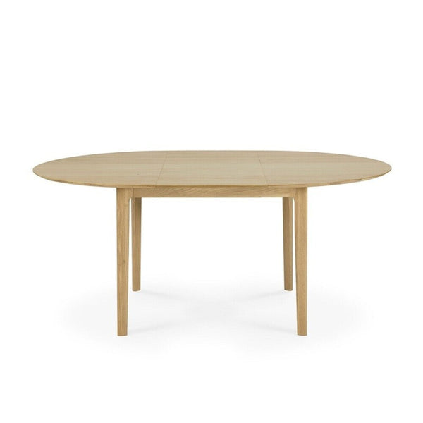 Oak Bok round extendable dining table