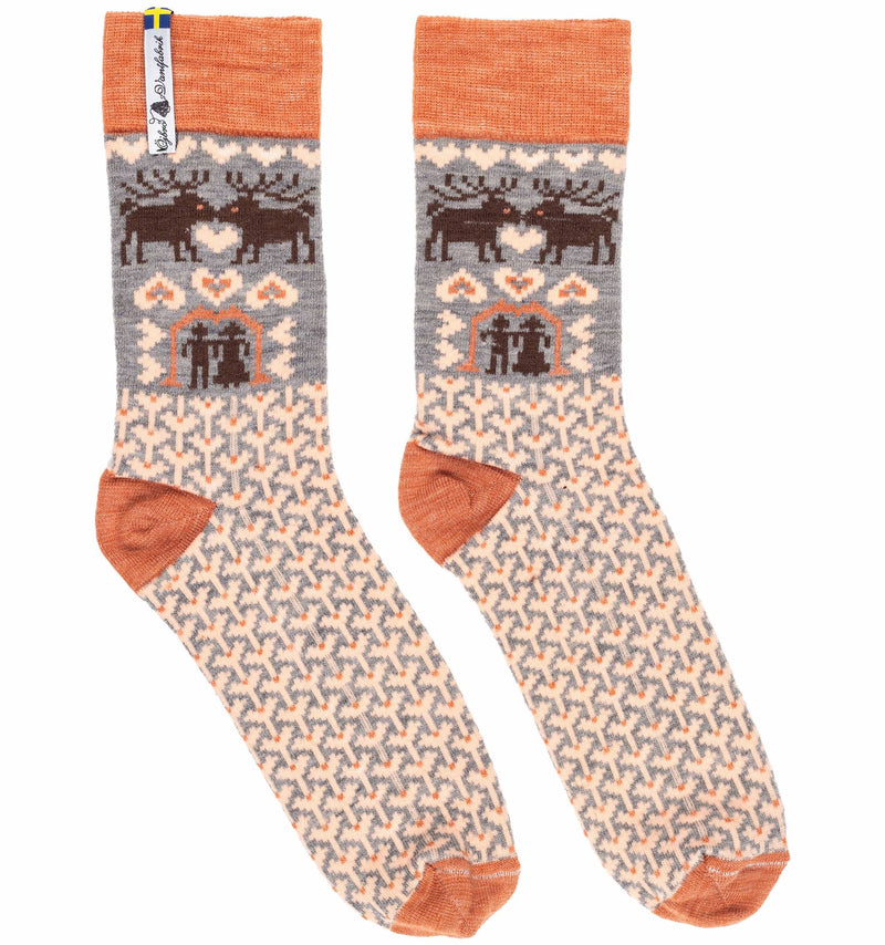 High Ankle Merino Socks, Fästfolk Pattern, Ojbro Vantfabrik