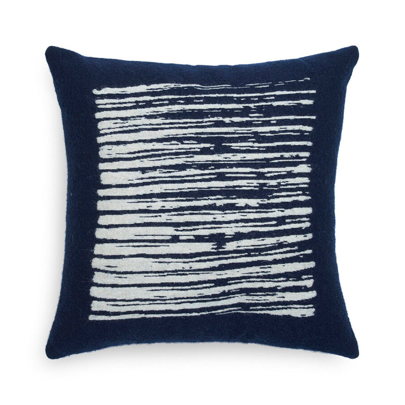 Navy Lines Cushion - Square
