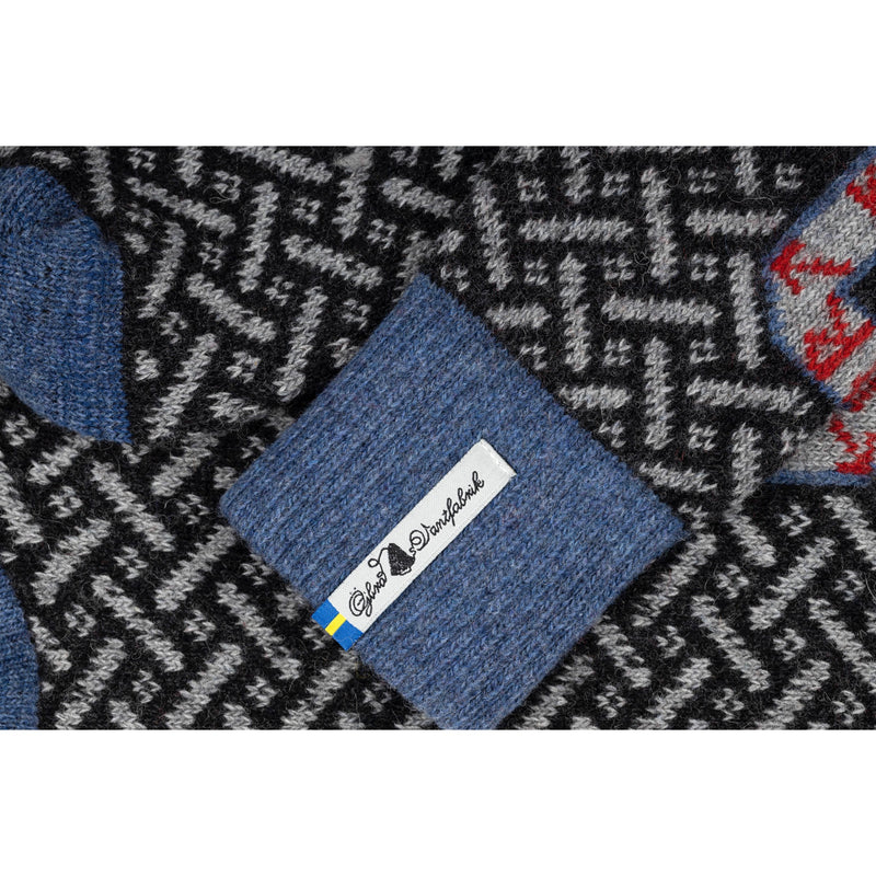 Below Knee Wool Socks, Futhark Pattern, Ojbro Vantfabrik