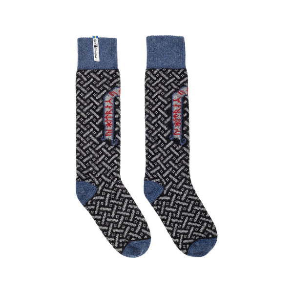 Below Knee Wool Socks, Futhark Pattern, Ojbro Vantfabrik
