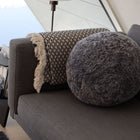 Round Ball Sheepskin Pillow - Anthracite