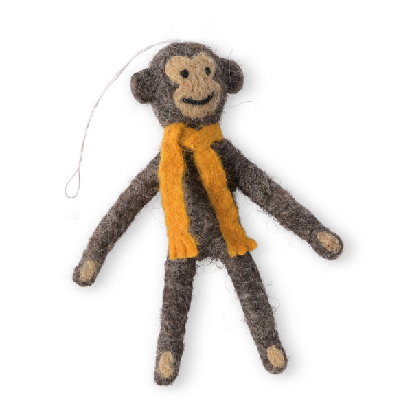 Monkey, Felted wood little Hangings