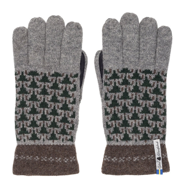 Swedish Merino Wool Touchscreen Gloves - Skogen Pattern - Ojbro Vantfabrik