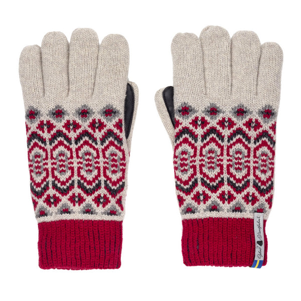Swedish Merino Wool Touchscreen Gloves - Dalarna Pattern - Ojbro Vantfabrik