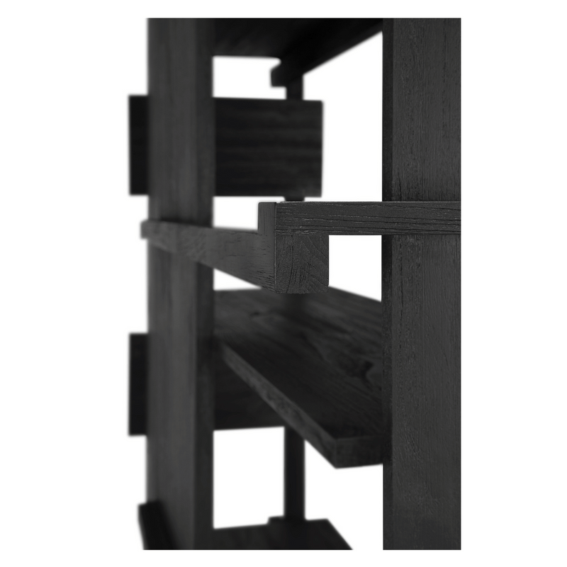 Abstract rack black varnished teak