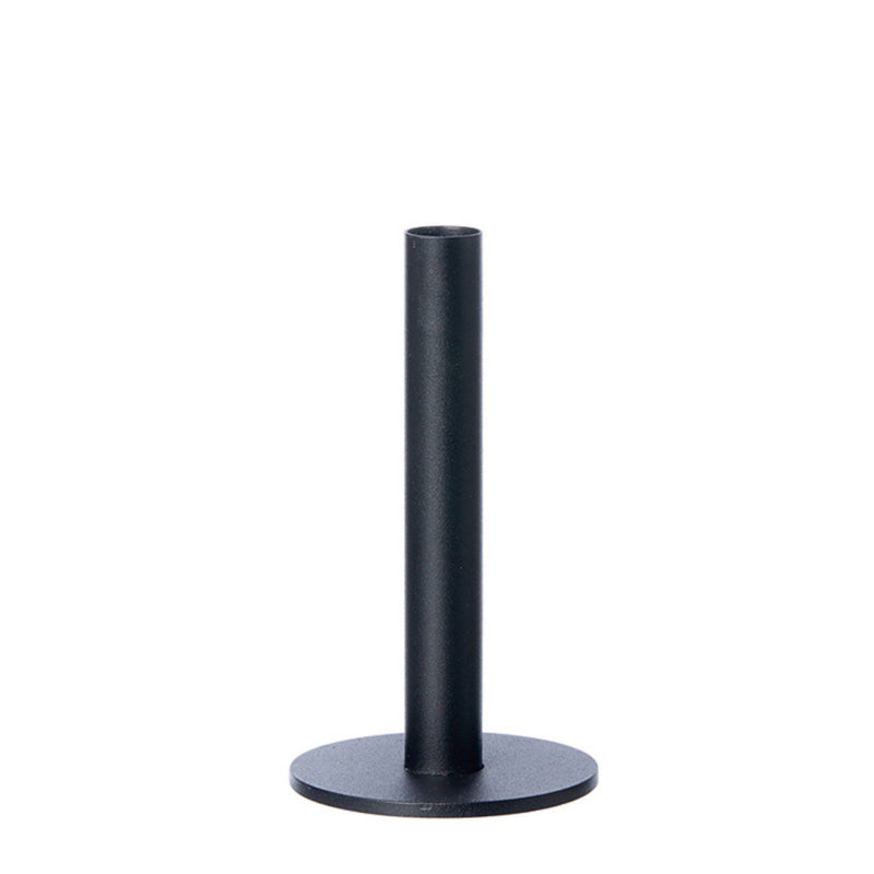 Recycled Metal Taper Candle Holder Black