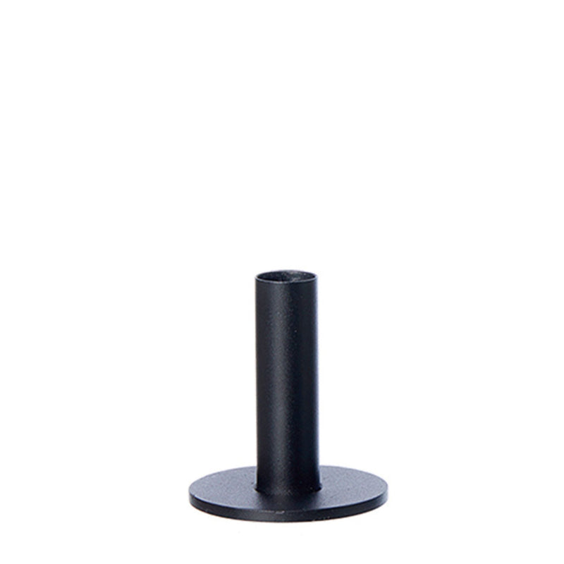Recycled Metal Taper Candle Holder Black