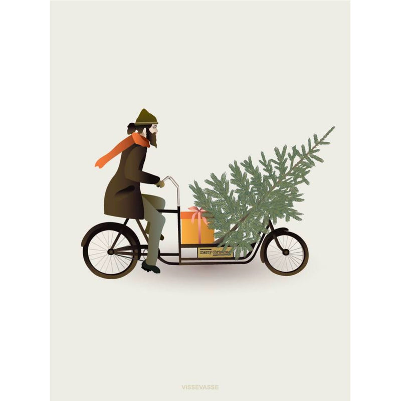 BIKE WITH CHRISTMAS TREE - greeting card
