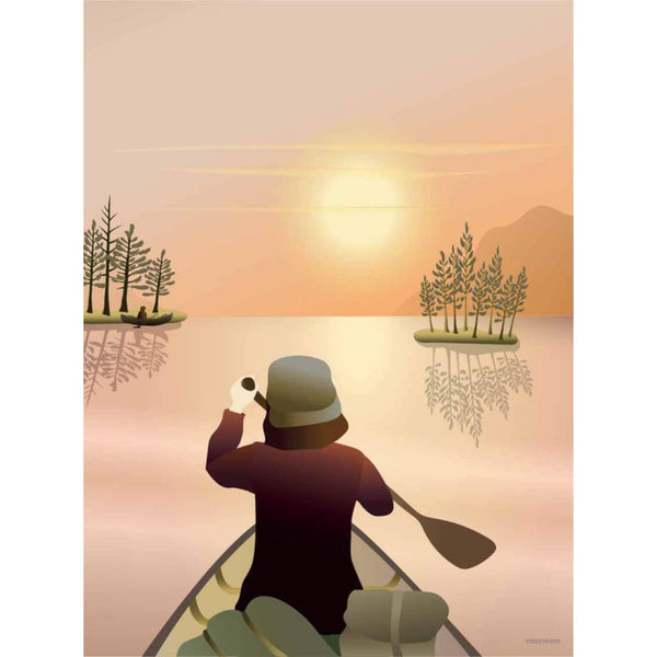 Canoeing on the Lake - poster