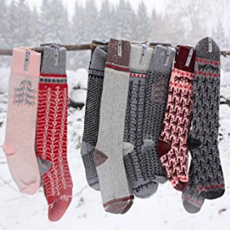 Below Knee Wool Socks, Gotland Pattern, Ojbro Vantfabrik