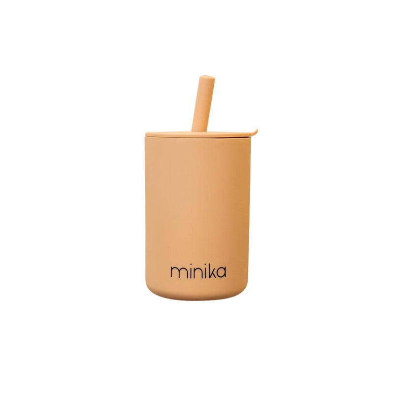 Silicone cup with straw and lid