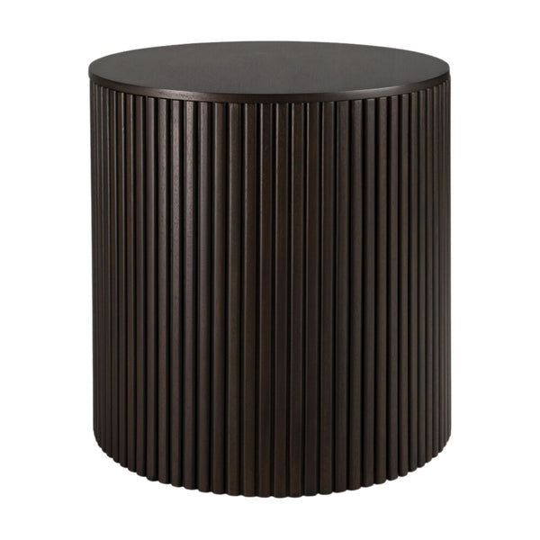 Mahogany Roller Max Dark Brown Round Side Table