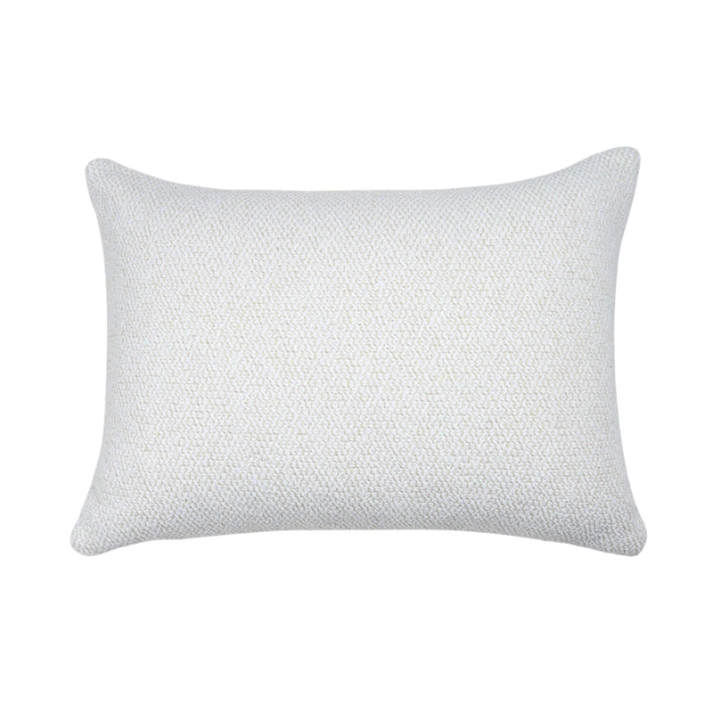 White Boucle Light Outdoor Cushion - Lumbar