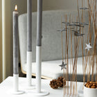 Recycled Metal Taper Candle Holder White