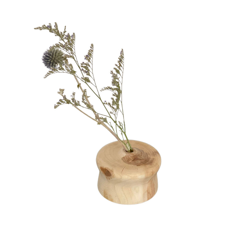 Wooden Dried Flower Vases. Hand turned raw Ash